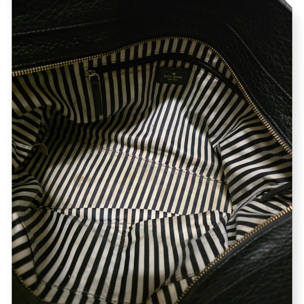 Kate Spade Black Pebbled Leather South Port Avenue Satchel Bag